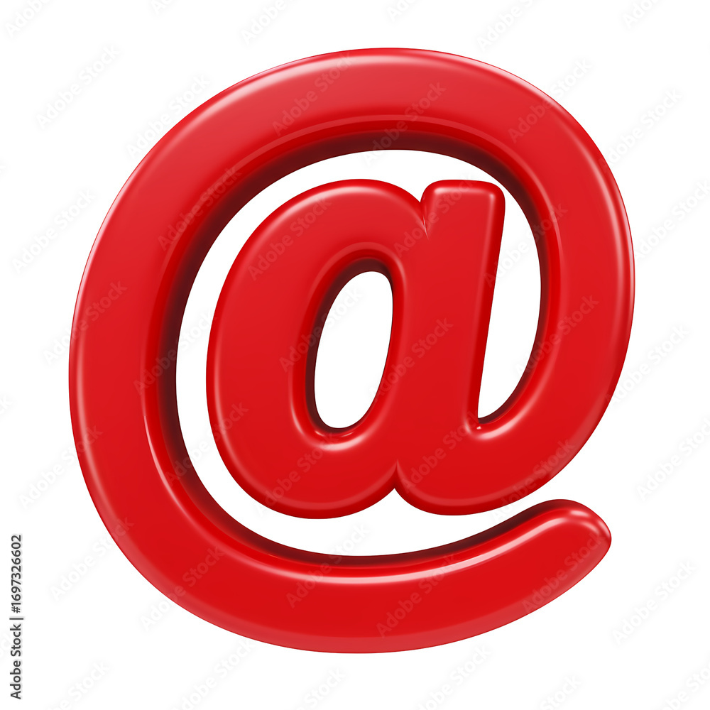 Obraz premium Red At Symbol Illustration on Black Background Email Sign Concept