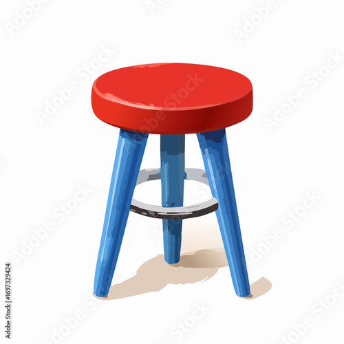 red wooden chair isolated on white