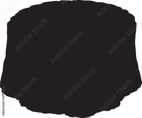 Abstract Black Shape on White Background Minimalist Graphic Design Element