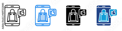 Review icon set multiple style collection
