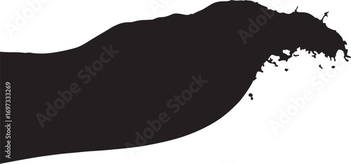 Abstract Two Tone Background Black Shape with White Border Design