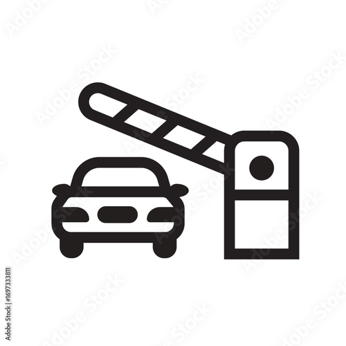 Toll Gate Line Icon of Traffic Management Icon Set