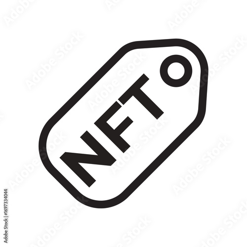 NFT Price Tag Line Icon of NFTs (Non-Fungible Tokens) Icon Set