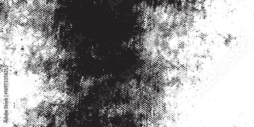 Black and White Halftone Dot Grunge Texture Abstract Vector