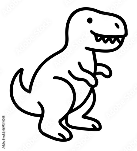 TRex Minimalist Outline Coloring Page for Kids and Adults Printable Easy Art Therapy