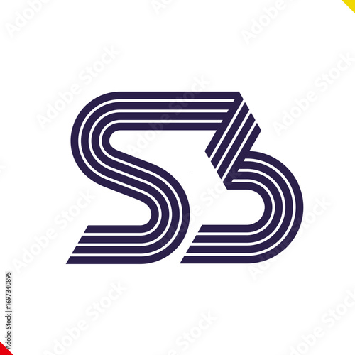 Parallel line monogram initial logo, combination of letter S and B. Idea and inspiration for branding, company and corporation name abbreviation. personal and commercial purpose.