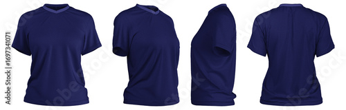 Realistic female short jersey zback design in navy blue color