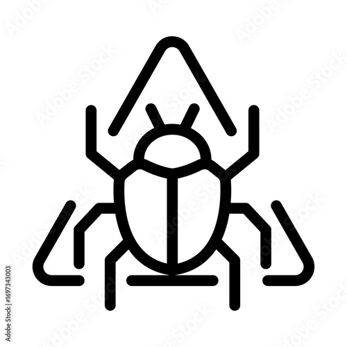 Trojan Horse Line Icon of Cybersecurity Icon Set