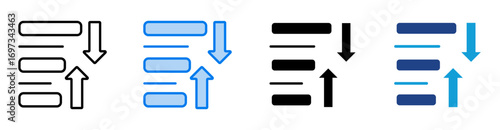 Sort icon set multiple style collection