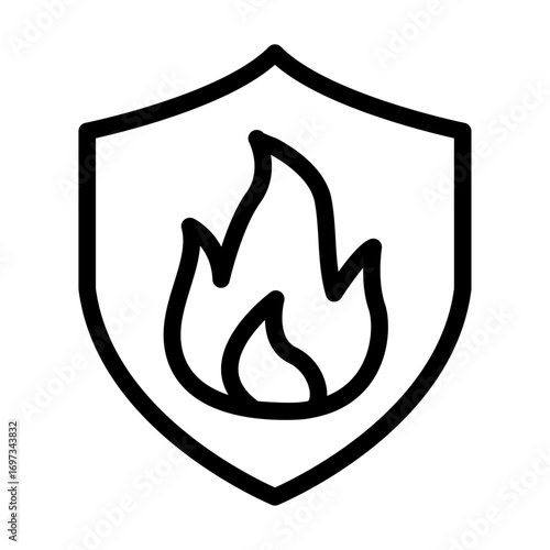 Shield Firewall Line Icon of Firewalls and VPNs Icon Set