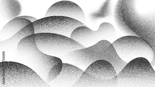 transparent gradient in organic flowing pattern of soft grain and particle undulate texture. Abstract ripple form with smooth dissolve and dust fade. Monochrome stipple Vector illustration  - 1