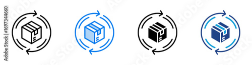 Return icon set multiple style collection