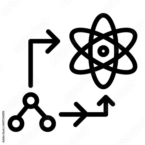 Quantum Algorithm Line Icon of Quantum Computing Icon Set