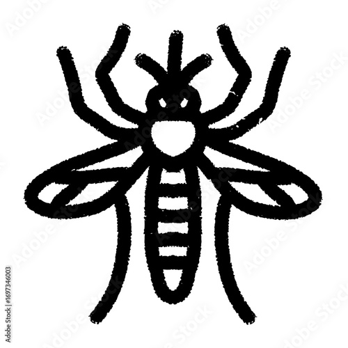 Minimalist Mosquito Insect Outline Vector Line Icon