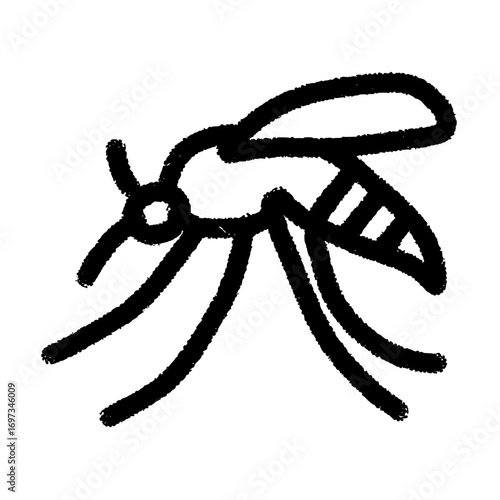 Minimalist Mosquito Insect Outline Vector Line Icon