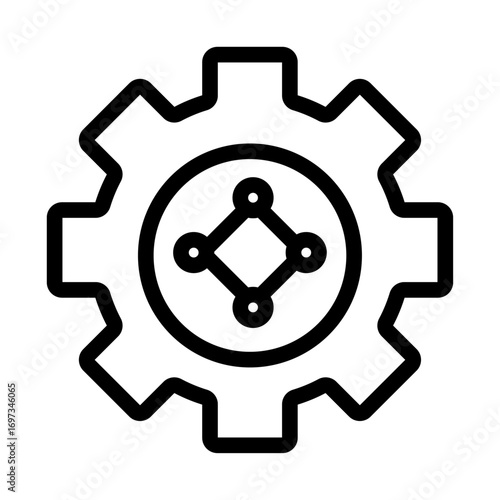 AI Gear Line Icon of Icon Set