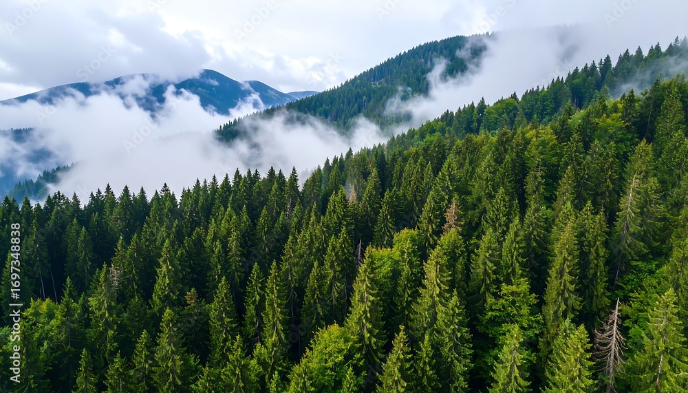 Obraz premium Misty mountain forest (2)