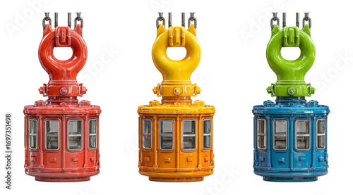Colorful Vintage Train Lanterns for Decorative and Artistic Use