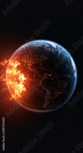 Wallpaper Mural Solar Flare Apocalypse: Earth's Fiery Demise Torontodigital.ca