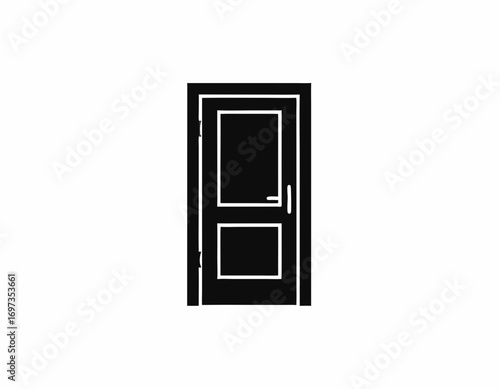 Closed door black and white simple style entrance to opportunity high quality professional