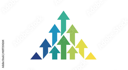 Growth and Success Pyramid of Arrows.