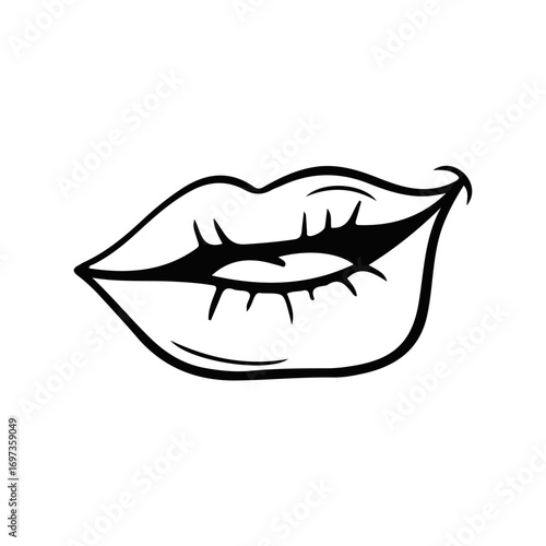 Relaxed Lips Vector Illustration