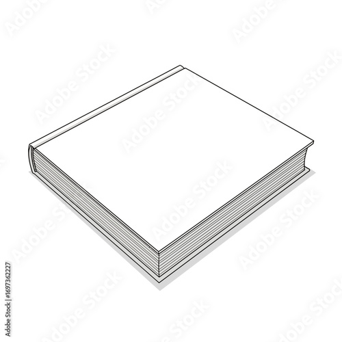 A simple line drawing of a closed book.