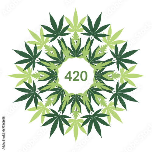 cannabis marijuana leaf 420 weed pot ganja herb plant circle