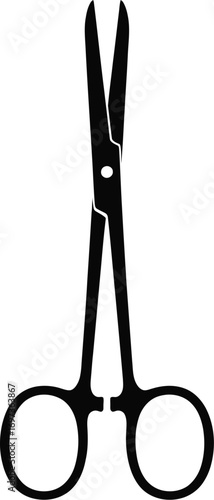 Surgical scissors black silhouette medical instrument