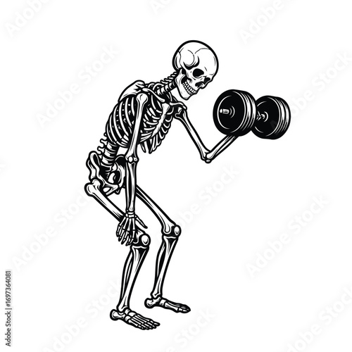 skeleton weight dumbbell exercise fitness gym bone muscle