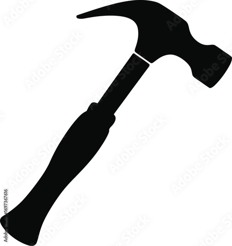 Black claw hammer tool silhouette