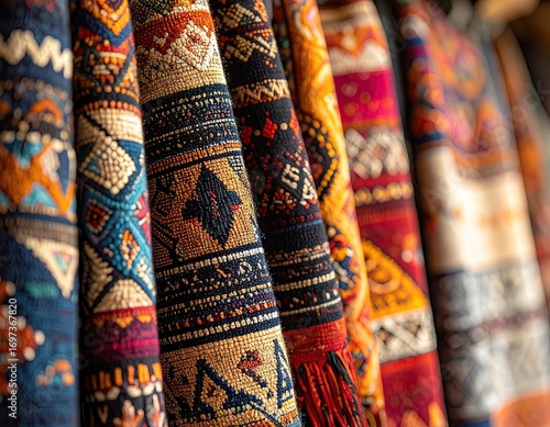Colorful Woven Textiles with Geometric Patterns