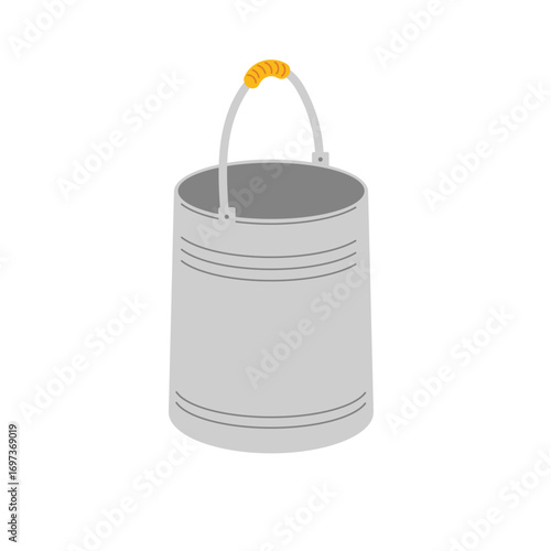 Metal bucket with a handle designed for various household tasks and outdoor activities