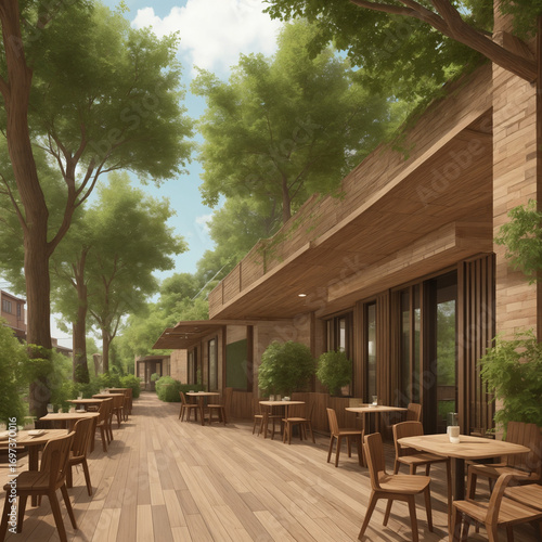 restaurant with natural forest vibes