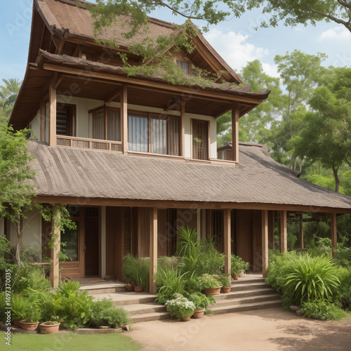 old and natural wooden house