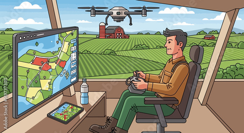 Precision agriculture drone operation controlling with digital mapping and technology interface