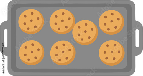 Simple Flat Design Cookie Sheet with Chocolate Chips Baked Treat