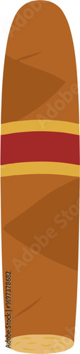 Simple Flat Design Cigar with Band Detail Illustration Graphic Resource