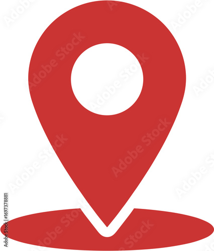 Simple Solid Color Location Pin Sign Shape Icon Design