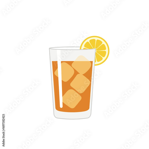 Glass of Iced Tea with Lemon Slice