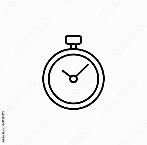 Free Download Stopwatch Line Icon – Minimal Vector of Sports Timer and Swimming Competition - GFXLoad