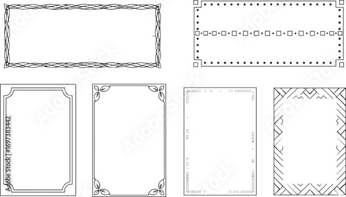 Formal Certificate and Document Frames Elegant Vertical and Horizontal Decorative Borders
