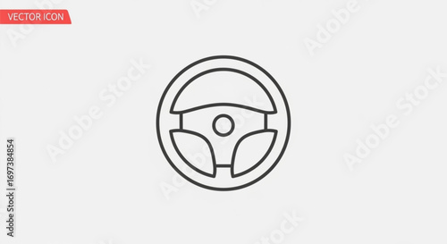 Steering wheel vector icon car, drive, control, transportation, vehicle concept