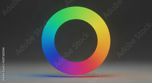 Vibrant gradient circle with a spectrum of colors, creating a visually appealing and modern design element on gray backdrop