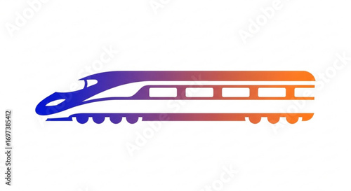 A modern high speed train icon, representing fast transportation and railway travel