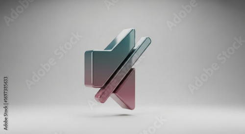 Mute volume icon with gradient color, symbolizing silence and audio control in digital designs