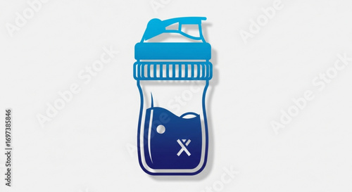 Blue water bottle with a flip top lid, perfect for staying hydrated during workouts