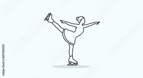 Elegant figure skater performing a graceful arabesque, showcasing artistry and athleticism