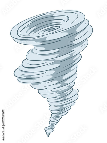 Hand drawn cartoon tornado twister cyclone or hurricane