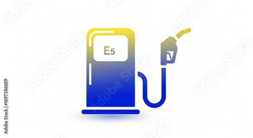 E5 fuel pump icon with gradient effect for gasoline and petroleum industry concept